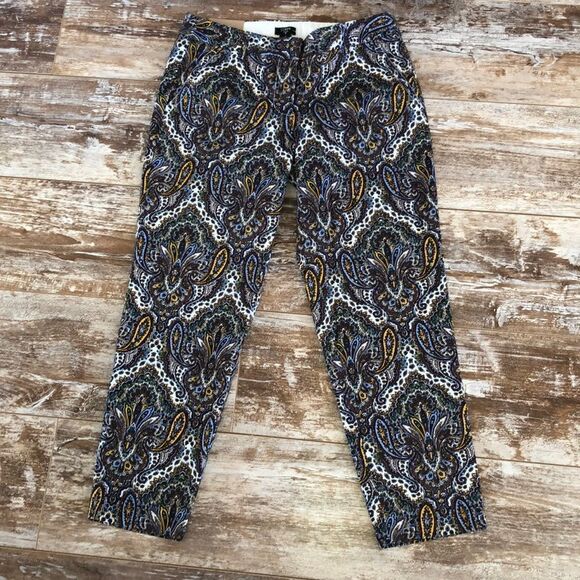 J.CREW Paisley Printed Skimmer Pants NEW city fit - Picture 1 of 5